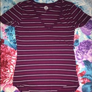 Purple and white stripped bodycon shirt